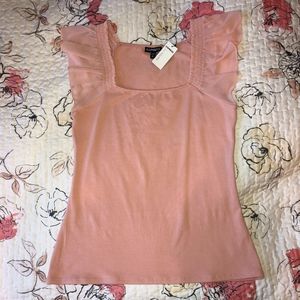 EXPRESS Antique Rose Ruffle Sleeve Top MEDIUM